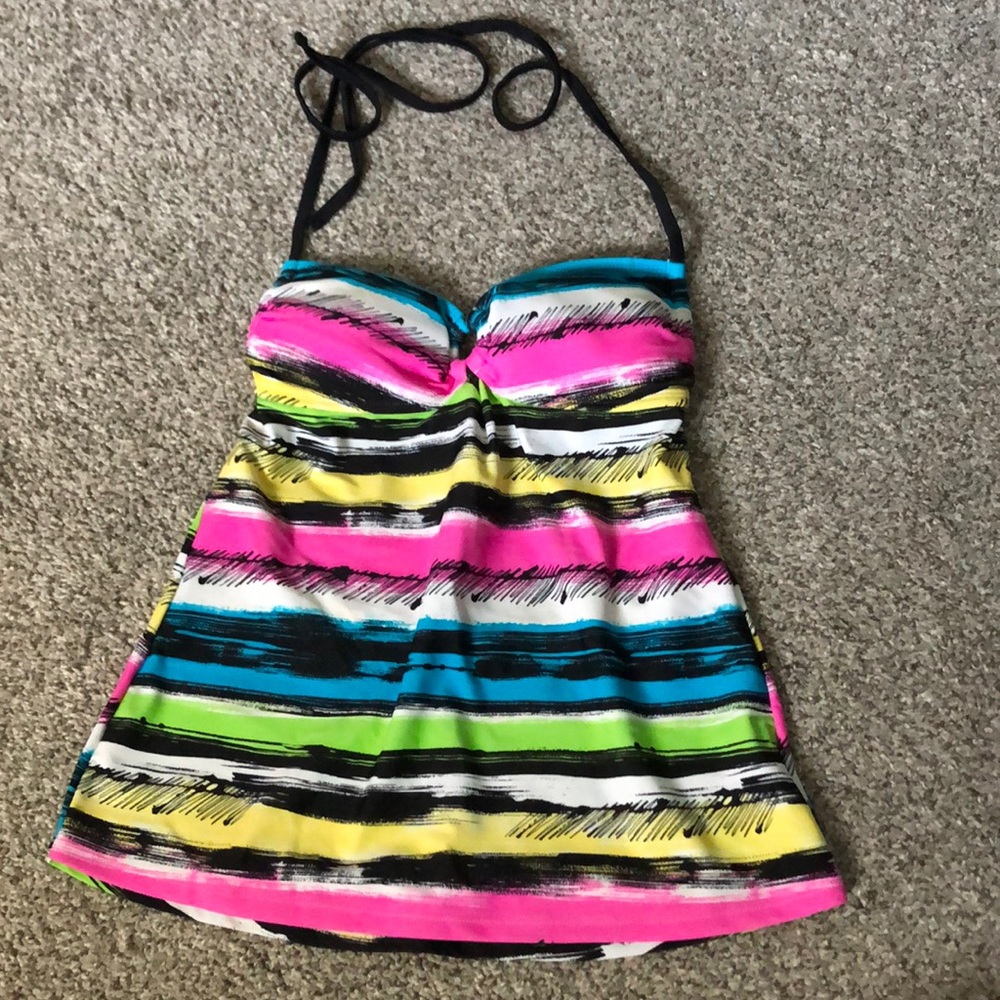 Halter Multi-colored Tankini bathing suit top